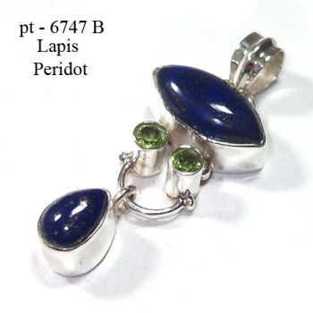 Unique design natural blue lapis lazuli sterling silver fashion pendant jewelry